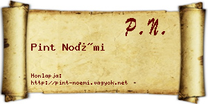 Pint Noémi névjegykártya